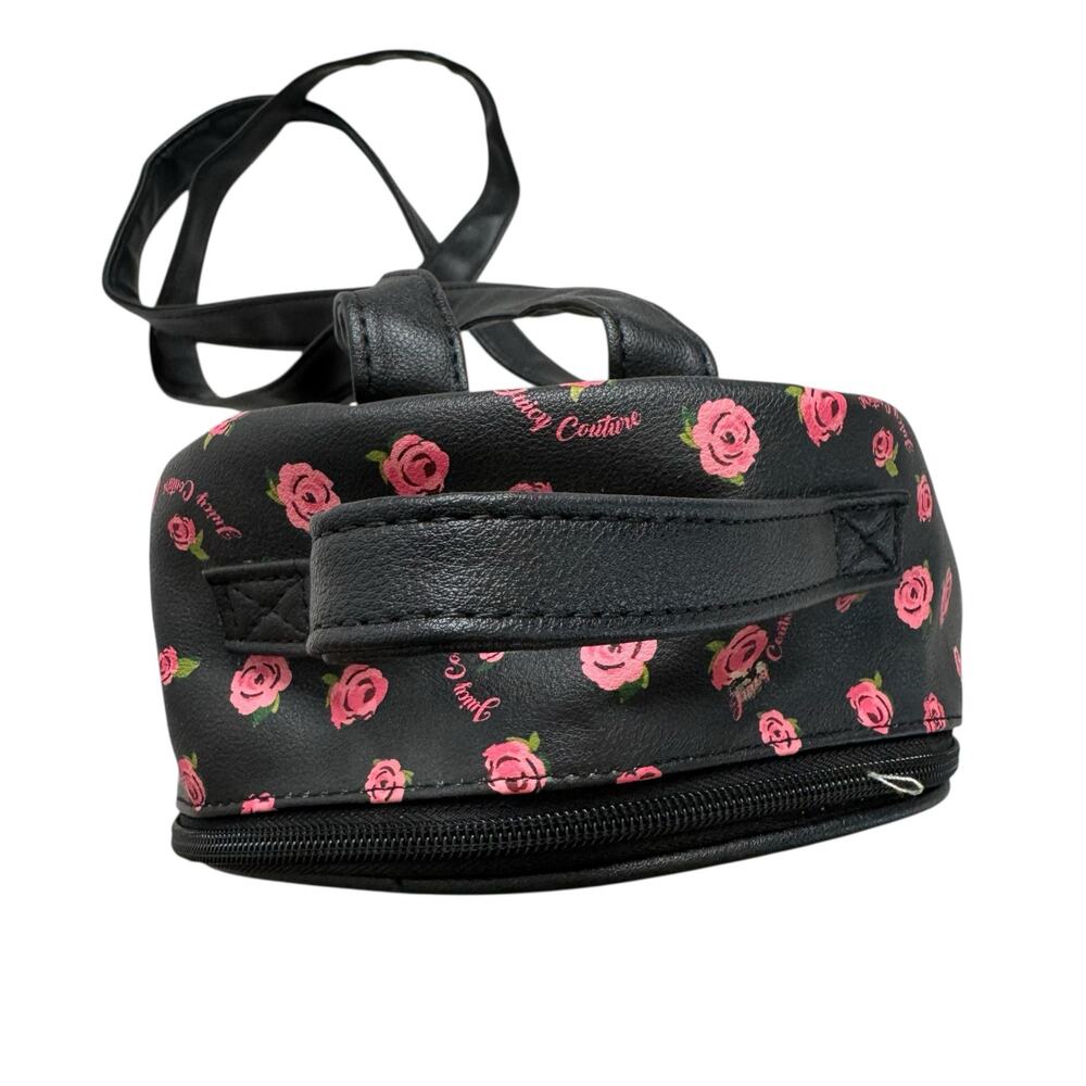 JUICY COUTURE Mini Backpack Pink Roses Black White Gold Zipper Y2K - Picture 5 of 9